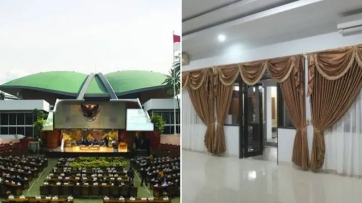 Kolade gedung DPR dan gorden rumah jabatan DPR. (Foto: Ist).