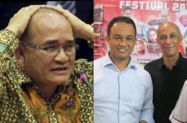 Kolase foto Ruhut Sitompul dan Anies Baswedan - Geisz Chalifah. (Foto: Diolah dari Google).