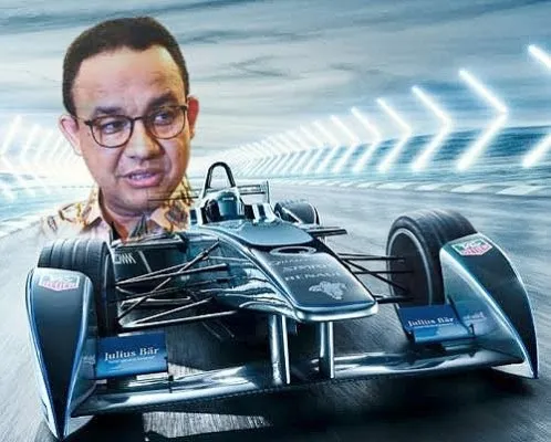 Ilustrasi Anies Baswedan dan Formula E. (foto: ist)