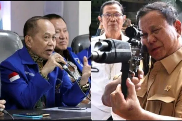 Kolase foto politikus senior Demokrat dan Prabowo Subianto. (Foto: Diolah dari Google).