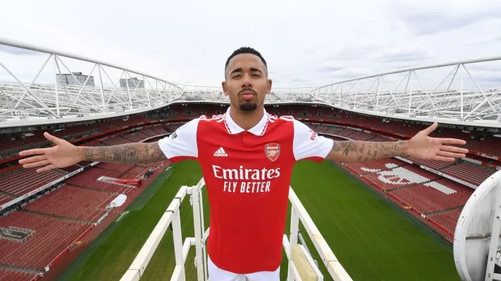 Gabriel Jesus alami cedera hamstring (foto/twitter Arsenal)