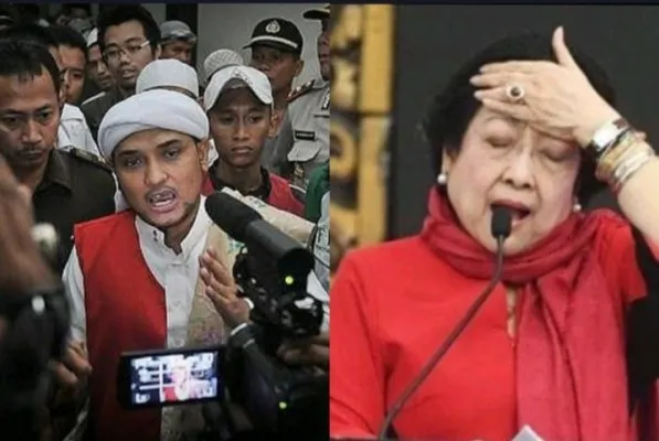 Kolase Wasekjen PA 212 Novel Bamukmin dan Ketua Umum PDIP Megawati Soekarnoputri. (Foto: Diolah dari Google).