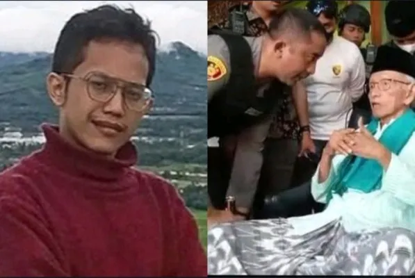 Kolase foto Kepala Bidang Agama GP Center, Dimas Sampun dan Kiai Mukhtar Jombang. (Foto: Diolah dari Google).