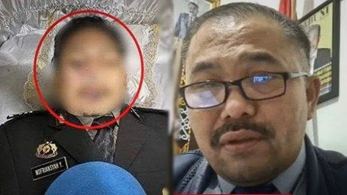 Kolase foto jenazah Brigadir J dan kuasa hukum keluarga, Kamaruddin Simanjuntak. (Foto: Ist).