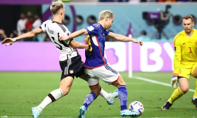 Laga Jerman vs Jepang (foto/twitter jfa_samuraiblue)