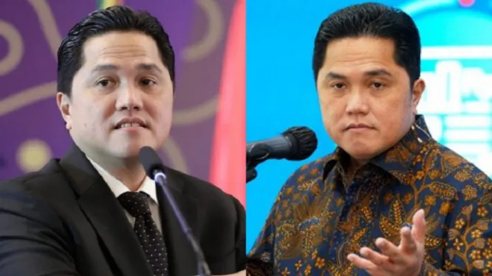 Elektabilitas Erick Thohir sebagai Cawapres Pilpres 2024 jadi yang tertinggi. (Kolase/Ist)