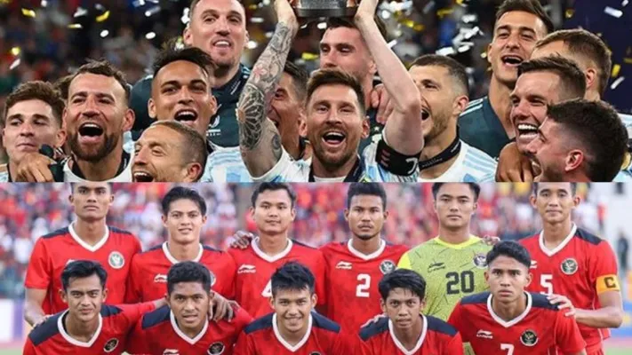 Timnas Argentina melawan Timnas Indonesia secara resmi pada Juni mendatang. (Kolase/Ist)