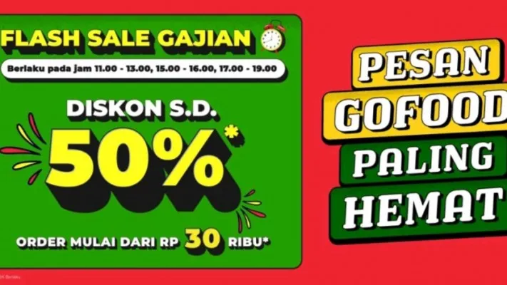 Promo Gojek hari ini 25 Oktober 2023 diskon GoFood 50 persen. (Foto: Capture/Gojek)