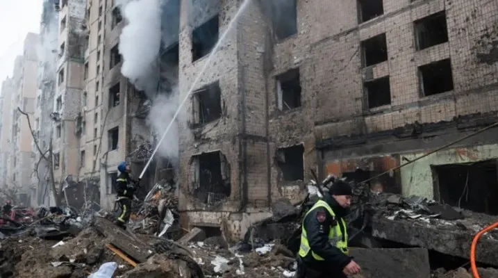 Rusia lakukan penyerangan ke ibukota Ukraina, Kyiv. (Foto/BBC News)