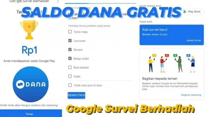 Ilustrasi Google Survei Berhadiah pemberi uang gratis. (Sumber: Poskota/Kamila Sayara)