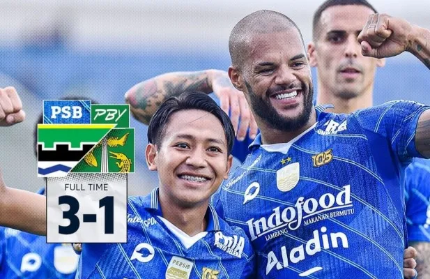 Persib Bandung menang 3-1 lawan Persebaya, Stiker Maung Bandung cetak hattrick dan menjadikan dirinya top skor BRI Liga 1. (Foto: Persib)