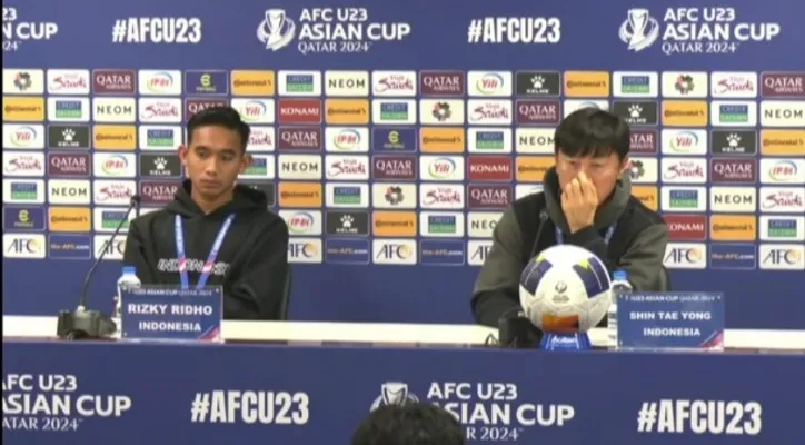 Update konferensi pers, Indonesia U23 siap menang lawan Korea Selatan U23, target diubah bisa lolos Olimpiade Paris 2024. (YouTube AFC)