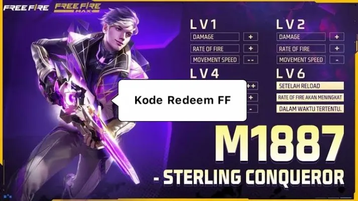 5 langkah dapat hadiah senjata sterling cenqueror lewat klaim kode redeem FF hari ini Senin 29 April 2024. (Garena)