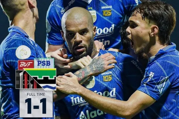 Persib  Bandung berhasil menahan imbang Bali United dengan skor 1-1. (Persib)