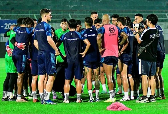 Skuad Persib sedang melakukan latihan jelas laga final leg kedua lawan Madura United besok Jumat 31 Mei 2024. (Persib)