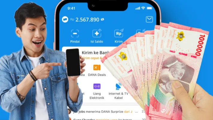 Ilustrasi mendapatkan uang gratis dari aplikasi game penghasil saldo DANA. (Foto: edited Poskota/Kamila Sayara Avicena)