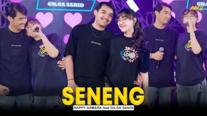 Lirik lagu Seneng Happy Asmara dan Gilga Sahid. (Foto: tangkapan layar YouTube)