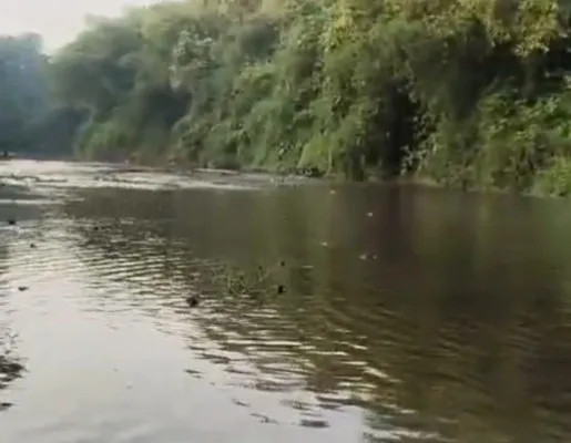 Kondisi air di bantaran Sungai Ciujung Lebak yang tercemar limbah. (dok. warga)