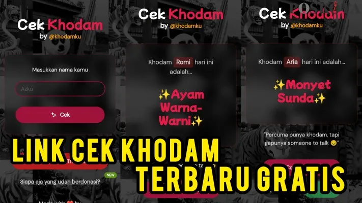 Link cek khodam online gratis. (Poskota/Resi Siti Jubaedah)