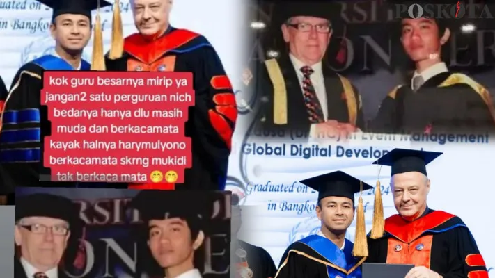 Viral Netizen Temukan Kesamaan Guru Besar Yang Beri Gelar Raffi Ahmad Dengan Gibran Rakabuming (Kolase Twitter @Duren__)