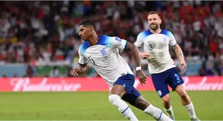 Striker Inggris Marcus Rashford mecetak dua gol ke gawang Wales. (Foto: Fifa)