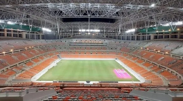 Progres pembangunan Jakarta International Stadium (JIS) di Tanjung Priok, Jakarta Utara telah mencapai 97,86 persen. (foto: PT Jakpro).