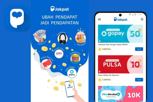 Jakpat, aplikasi penghasil uang Rp50.000 yang bisa diklaim ke saldo dompet elektronik, GoPay dan OVO. (Dok. Google Play Store)