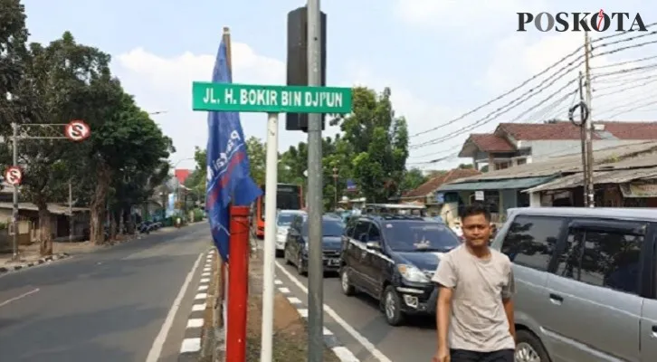 Contoh nama jalan yang diubah. Jl H Bokir Bin Dji'un. (foto: poskota/ardhi)