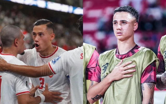 Potret pemain Timnas Indonesia, Jay Idzes (kiri) dan Eliano Reijnders (kanan) saat berlaga di kualifikasi Piala Dunia 2026. (X/@TimnasIndonesia)