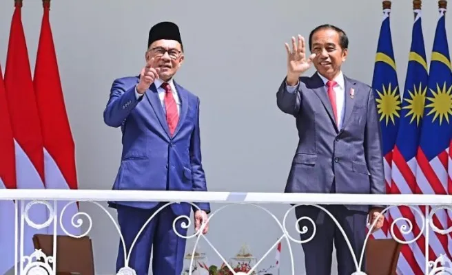 Presiden Joko bersama  PM Malaysia Anwar bin Ibrahim di Istana Bogor. (Biro Pers)