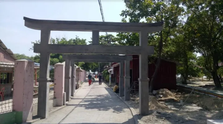  Progres pembangunan Kampung Jepang di Pantai Sakura, Kelurahan Pulau Untung Jawa, Kecamatan Kepulauan Seribu Selatan. (foto: Ist)