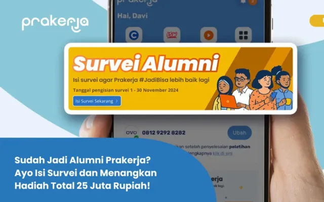 Cara mudah mengisi survei alumni Kartu Prakerja untuk cairkan insentif saldo dana gratis (Prakerja)