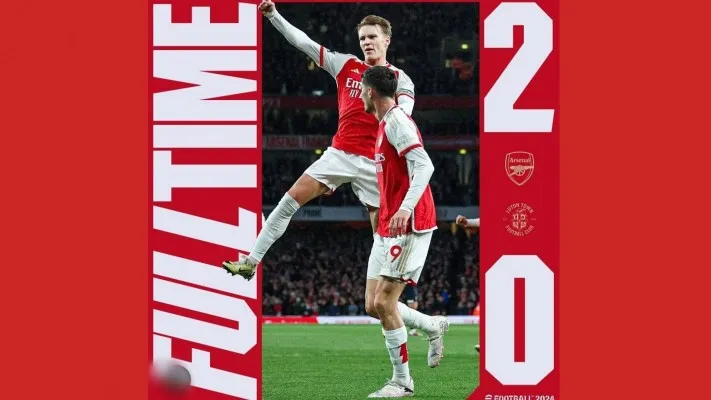 Arsenal berhasil berada di puncak klasemen Liga Inggris setelah berhasil menang melawan Luton 2-0.(tangkap layar IG Arsenal)