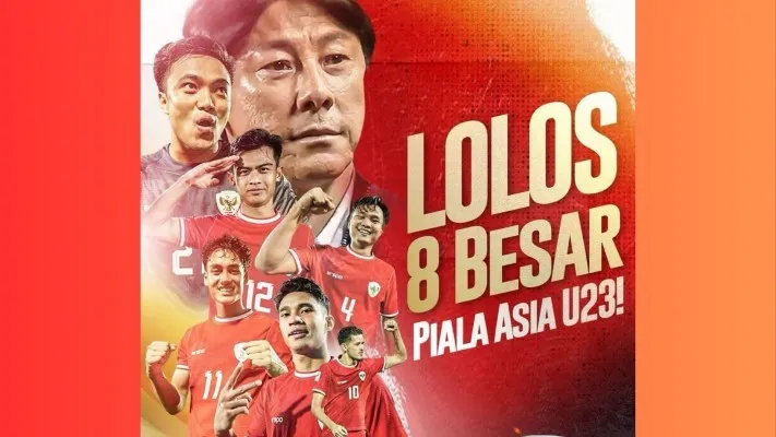 Indonesia U23 lolos 8 besar Piala Asia U23 dan akan menghadapi tim antara Jepang U23 atau Korea Selatan U23. (Foto: timnas.Indonesia)