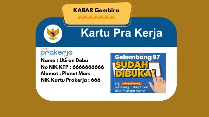 Dapatkan Saldo Dana Gratis Rp700.000 lewat insentif Kartu Prakerja gelombang 67 jika dinyatakan lolos. (Poskota/Syarif Pulloh Anwari)