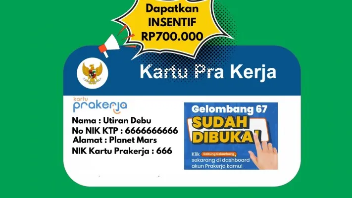 Daftar Kartu Prakerja Gelombang 67 hari ini Sabtu 4 Mei 2024 dapatkan Saldo Dana Gratis Rp700.000 insentif bantuan. (Poskota/Syarif Pulloh Anwari)