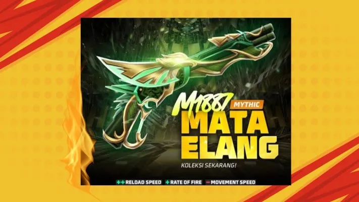 Kode redeem FF hari ini Selasa 7 Mei 2024 berhadiah skin senjata M1887 Mata Elang jarang punya. (Garena)