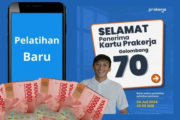 Klaim saldo DANA gratis Rp700.000 dari Kartu Prakerja gelombang 70 dengan cara ikuti pelatihan. (Poskota/Audie Salsabila Hariyadi)