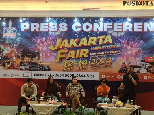 Konferensi pers event Jakarta Fair Kemayoran 2024. (Pandi)