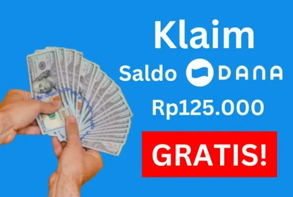 Klaim link saldo DANA Kaget secara gratis dan dapatkan uang senilai Rp125.000, langsung ke dompet elektronik. (Canva)