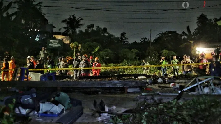 Pagar tembok  MTsN 19  Cilandak , Jakarta Selatan, rubuh tewaskan  orang.(Ist)