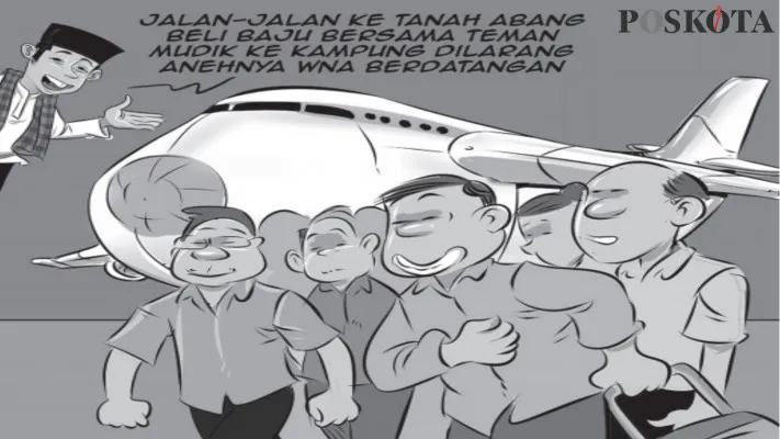 Karikatur Aspirasi Warga "Heran Pesawat Pengangkut WNA Cina Tak Tertera di Monitor Informasi, Warga: Kenapa Ditutupi?". (kartunis: poskota/ucha)