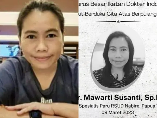 Dokter Mawartih atau Mawar meninggal di Nabire dengan penuh janggal. Foto: Kolase/Ist