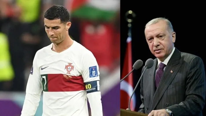 Kolase foto Cristiano Ronaldo dan Erdogan (Foto: Twitter/.ArthurM40330824/TheMasterBucks)