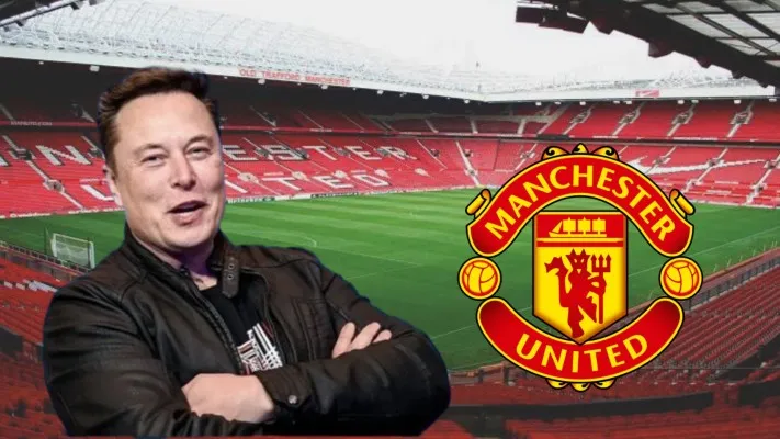 Elon Musk dikabarkan tertarik membeli Manchester United (Foto: twitter/256_edson/ajayiayomideo)