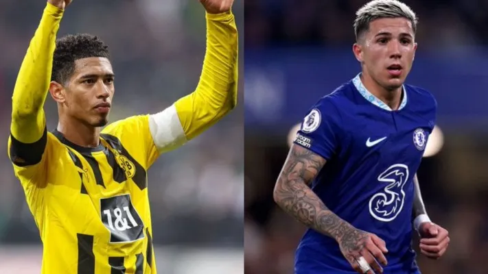 Jude Bellingham akan berhadapan dengan Enzo Fernandez di babak 16 besar Liga Champions, Borussia Dortmund vs Chelsea (Foto: Twitter/BellinghamJude/AnfieldEdition)