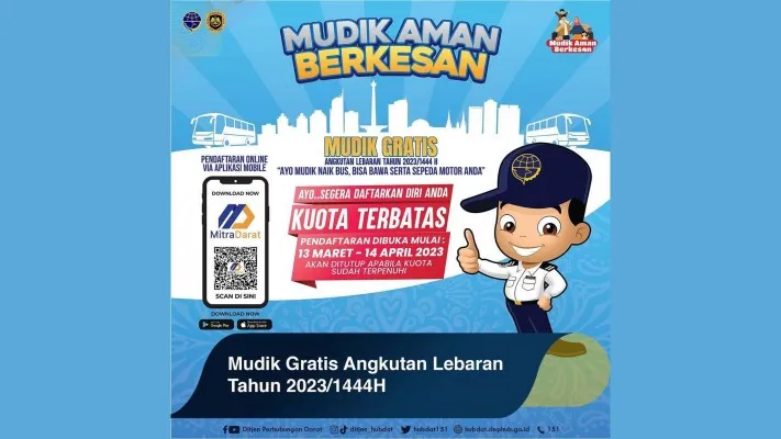 Berikut info, syarat, dan cara daftar mudik gratis 2023 dari Kemenhub (Foto: Instagram/ditjen_hubdat)