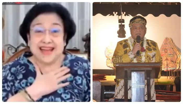 Ketua Umum PDI Perjuangan Megawati Soekarnoputri dan Ketua Dewan Pembina Padepokan Kosgoro 57, Ridwan Hisjam. Ridwan yang juga politikus Partai Golkar mendukung pernyataan Megawati terkait polemik minyak goreng. (foto: kolase diolah dari google)