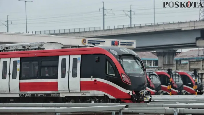 Uji Coba LRT Jabodebek tahap satu digelar hari ini, Rabu (12/7/2023). (Poskota/Ahmad Tri Hawaari)