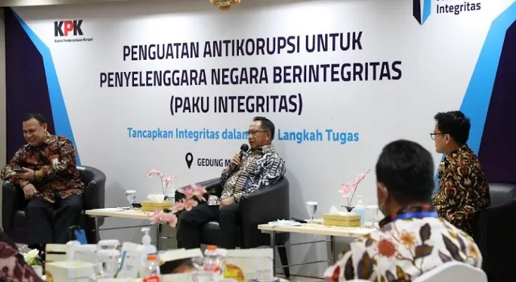  Mendagri Muhammad Tito Karnavian saat menghadiri Sharing Session acara Penguatan Antikorupsi. (ist)